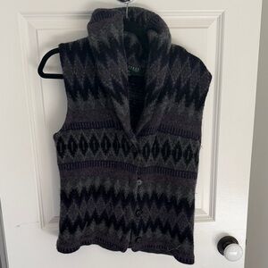 Ralph Lauren Purple and Gray Knit Vest